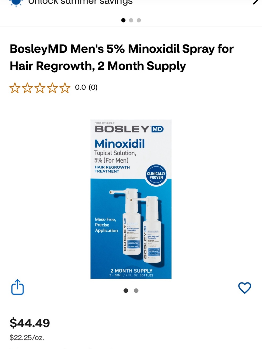 Bosley Minoxidil 5% Hair Regrowth Treatment – Blue - Picture 3 of 6